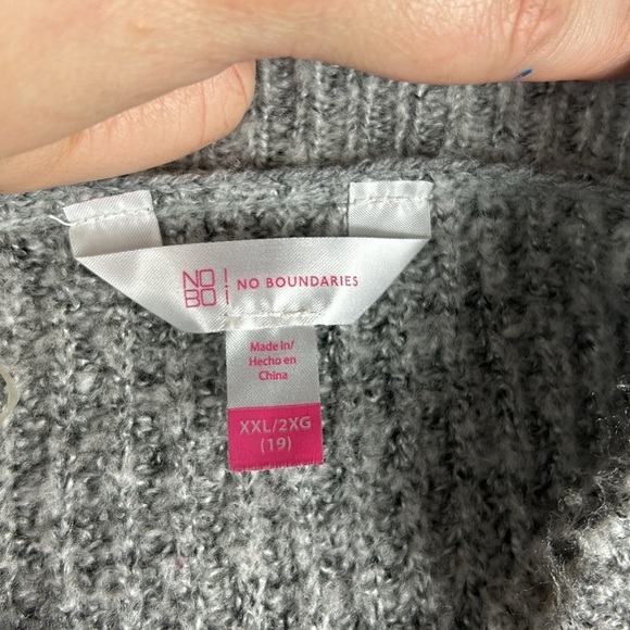 NWOT NOBO Heather Grey Ribbed  Pull Over Knit Sweater - Picture 4 of 6